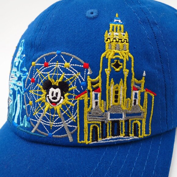 NWT Disneyland Disney Parks Icon Hat Cap Blue Rare Adjustable with Slide Buckle - Picture 4 of 8